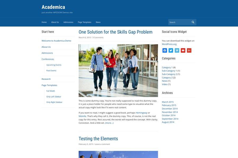 academica free academic website template