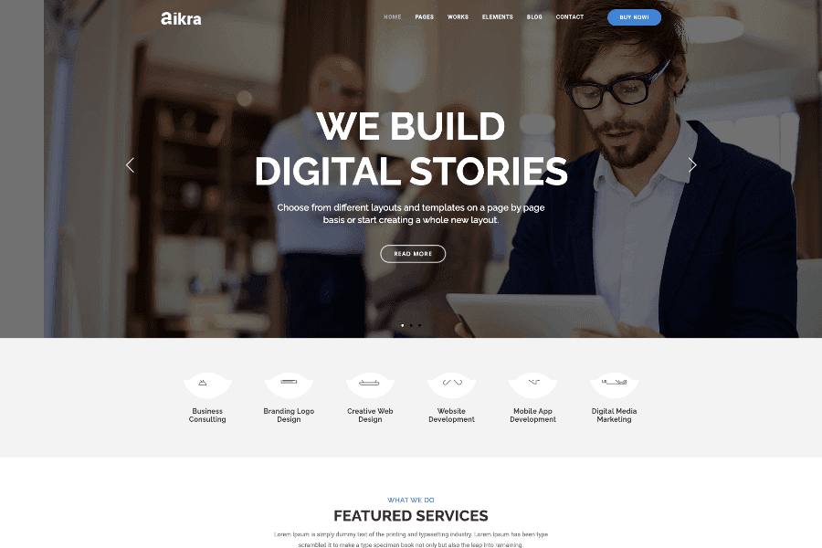 Aikra - Multipurpose Bootstrap Company Website Theme