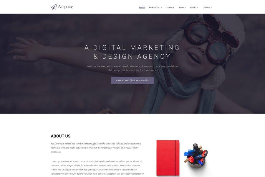 Airspace - Free Bootstrap Agency Website Theme