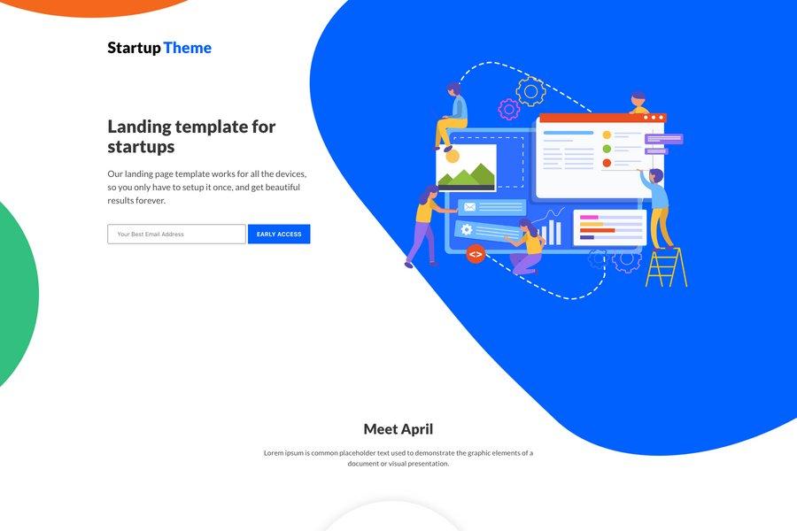 April - Bulma Startup Landing Page Template