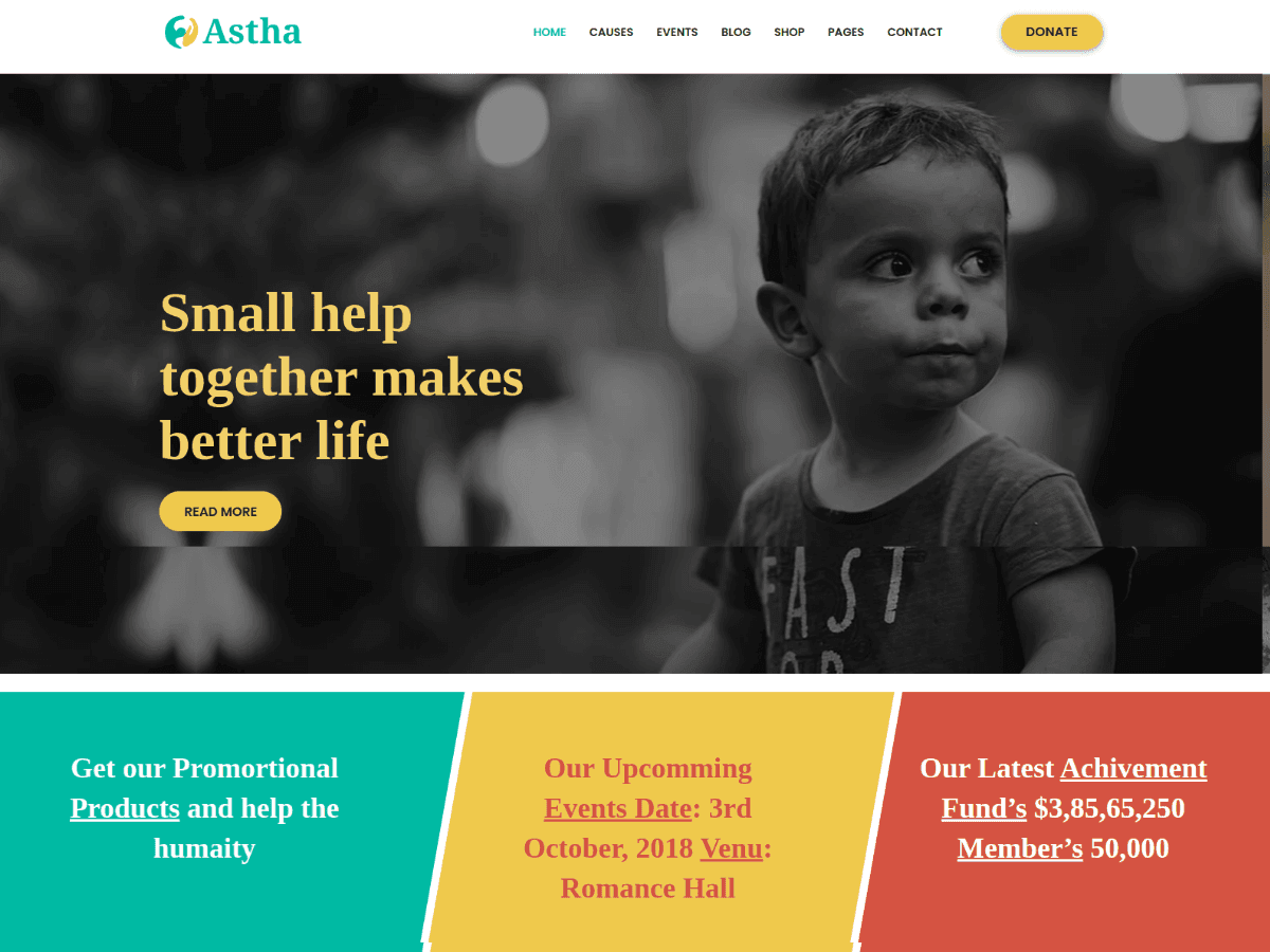 astha charitable trust website template
