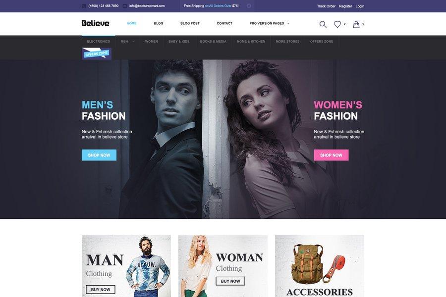 free html5 eCommerce website template free