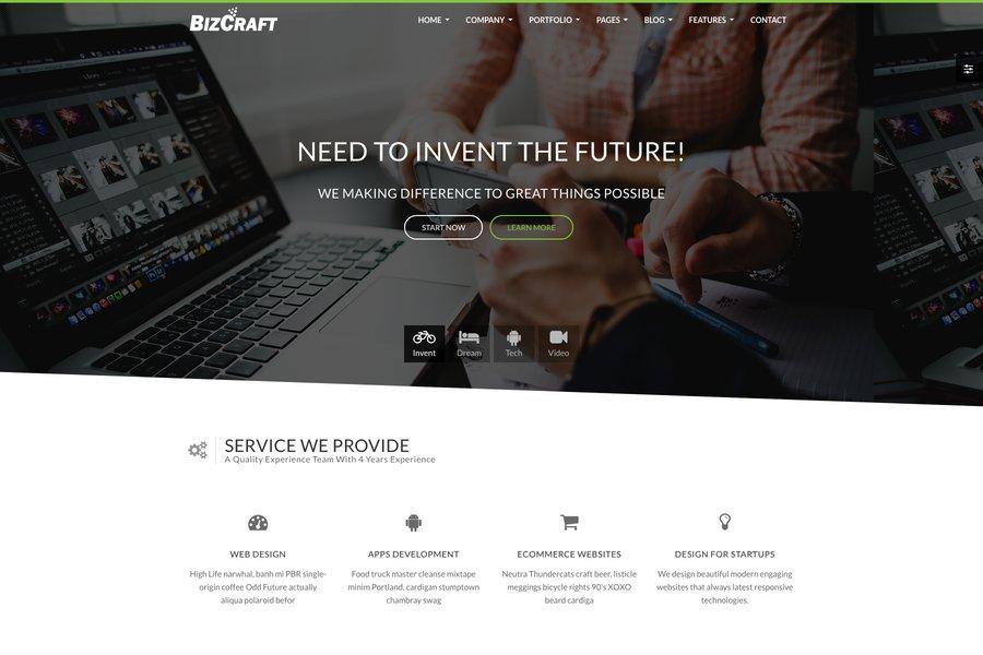Bizcraft - Free Bootstrap Business Theme