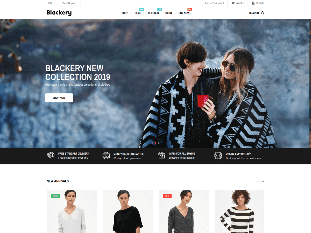 Blackery - responsive clothing fashion shopify theme