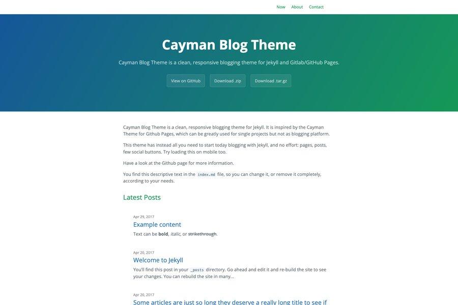 Cayman Blog - Single Page Jekyll Templates