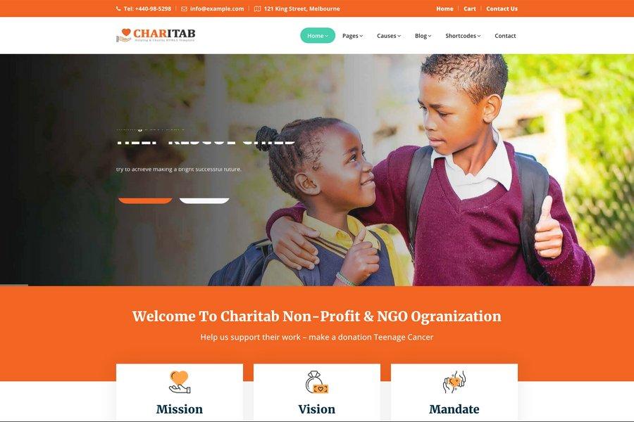 charitab responsive ngo html website templat