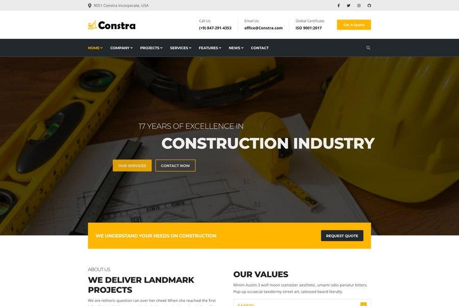 Constra - Free Construction Business Website Theme