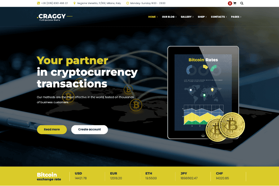 Craggy - Cryptocurrency Website Template