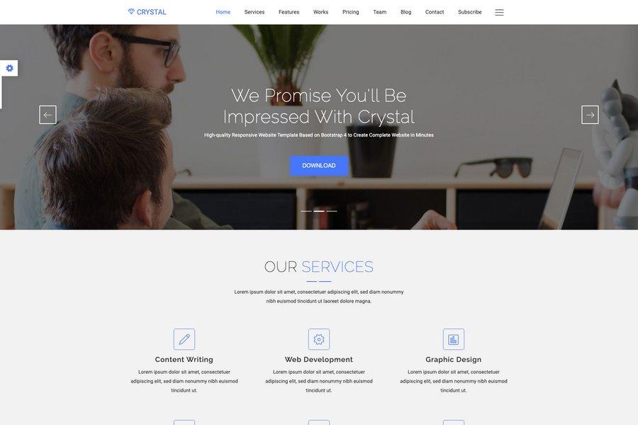 Crystal - Free Bootstrap Business Theme
