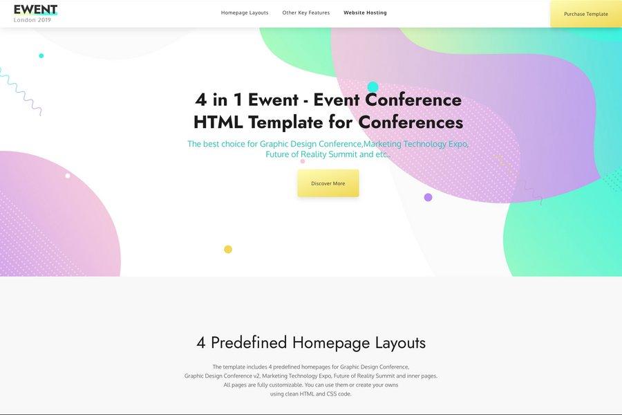 Ewent - Professional html5 Event Website Template