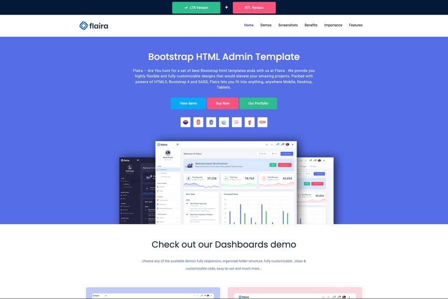 Flaira - Bootstrap HTML Admin Panel Template