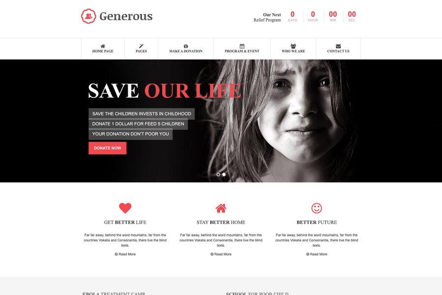 generous ngo donate website template