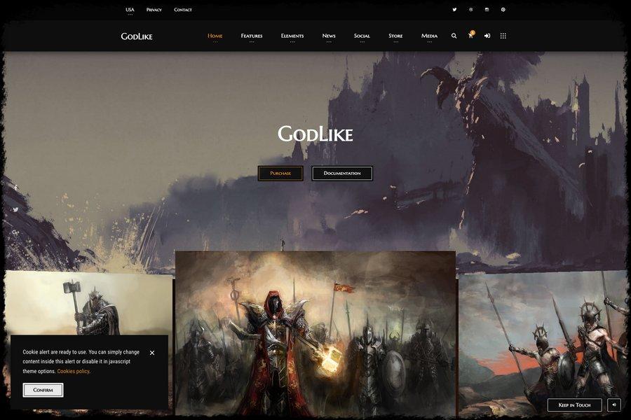 Godlike - HTML5 Gaming Website Templates