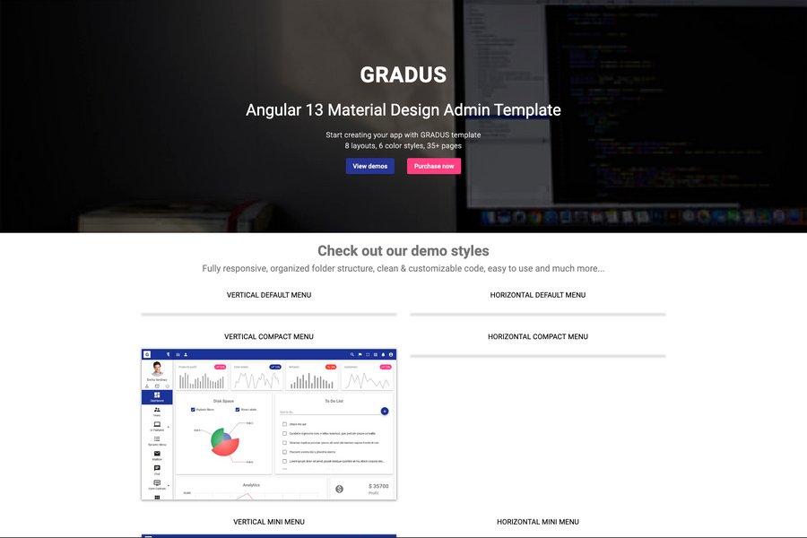 Gradus - Angular 9 Material Design Admin Dashboard Template