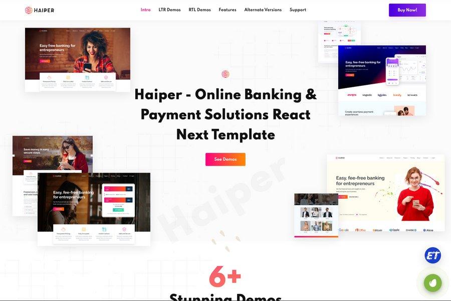 haiper-nextjs-online-banking-payment-solution-template