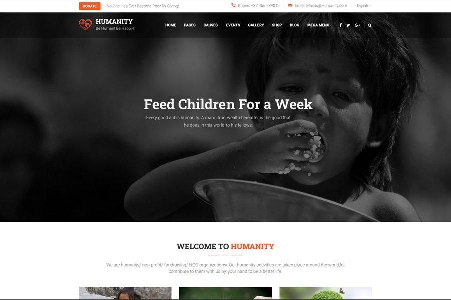 humanity social organization website template