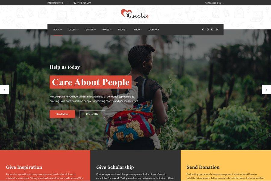 incles charity foundation html website template