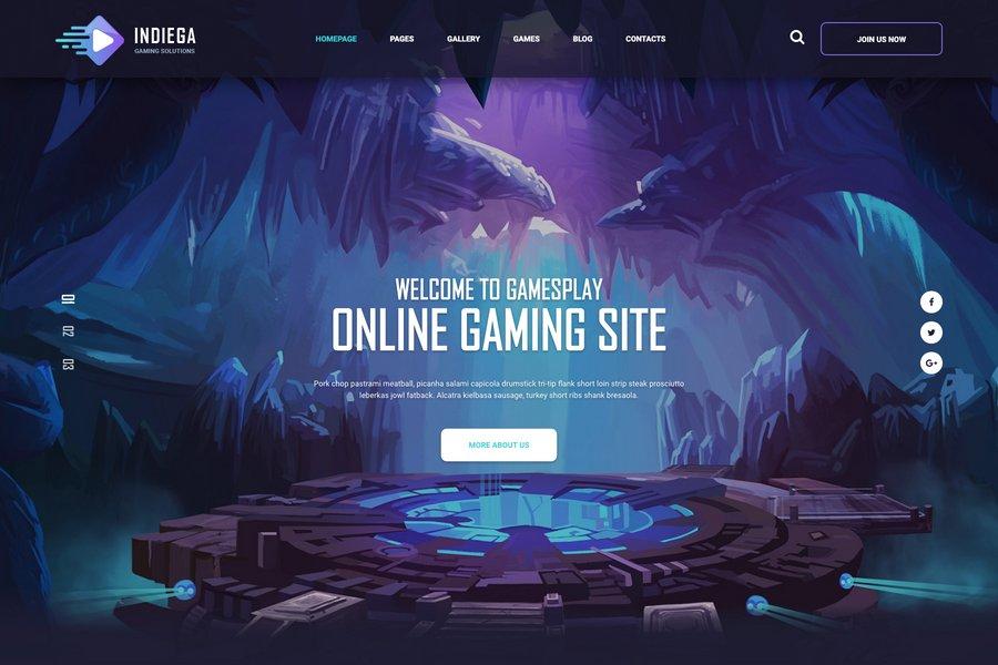 Indiega - Bootstrap Gaming Website Templates