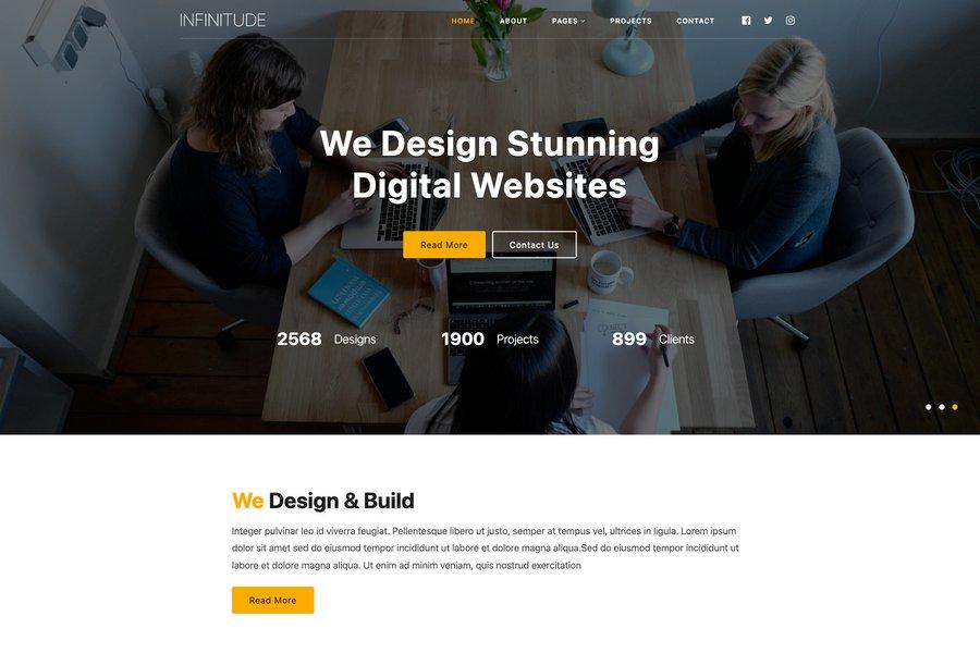 Infinitude - Free Bootstrap Template For Business Website