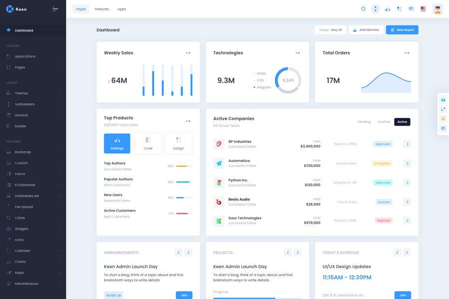 Keen - Responsive Bootstrap Admin Dashboard Template