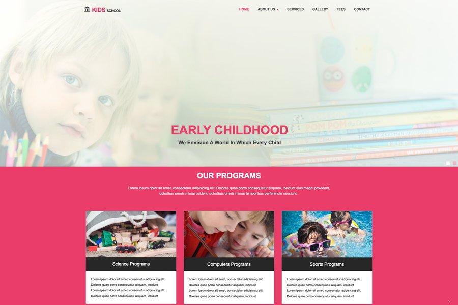 kids school free elementary school website template