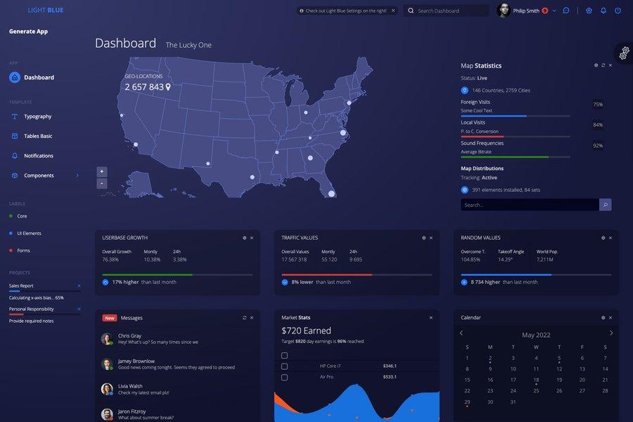 Light Blue Vue Admin - VueJs Dashboard Theme