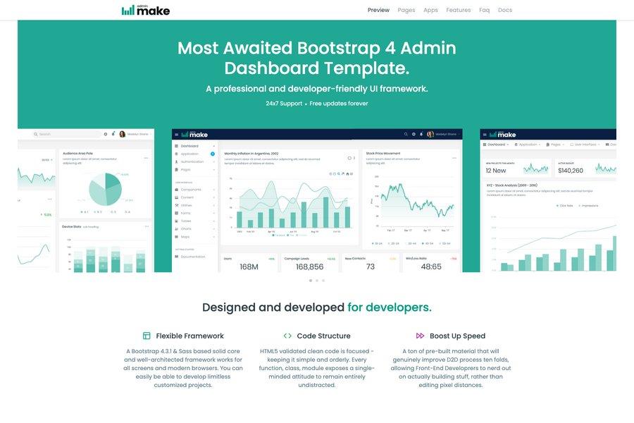 Make - Bootstrap 4 Admin Template & UI Kit