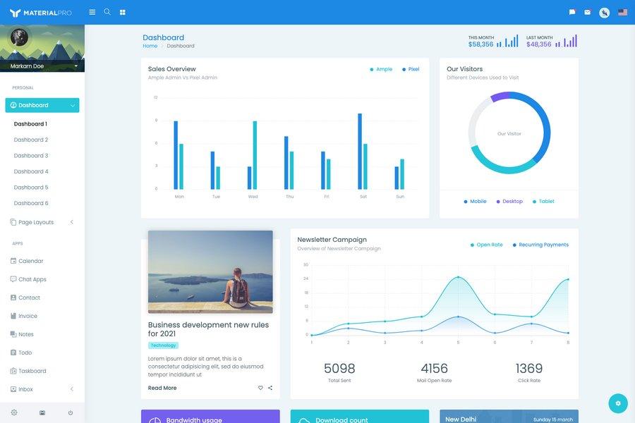 MaterialPro - Bootstrap Admin Dashboard Templates