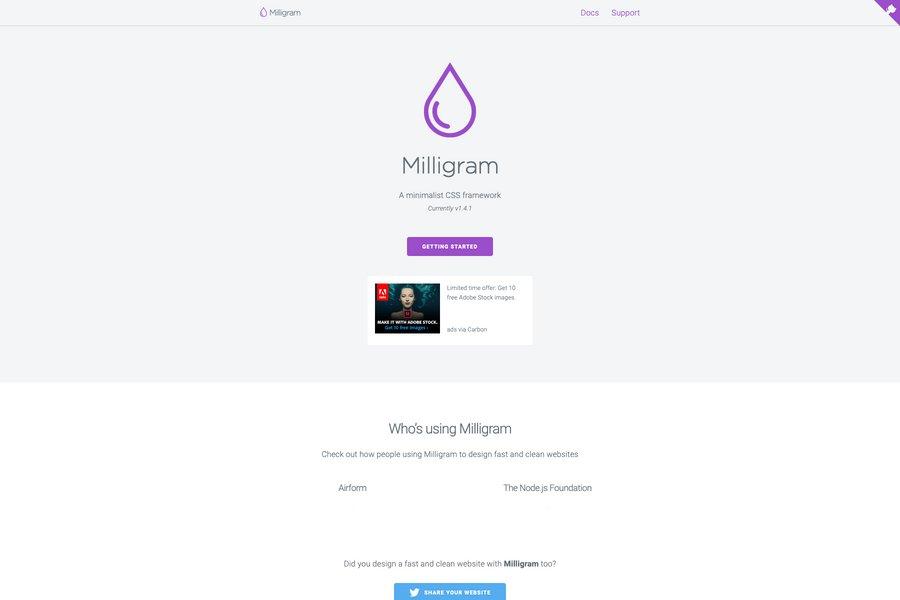 milligram-minimal-css-framework