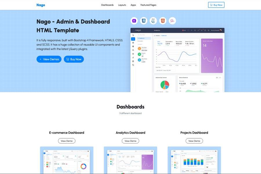 Nago - Admin & Dashboard HTML Theme