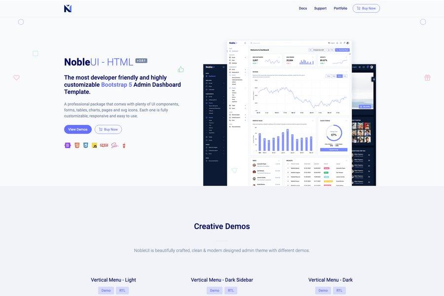 NobleUI - Lightweight Dashboard Template