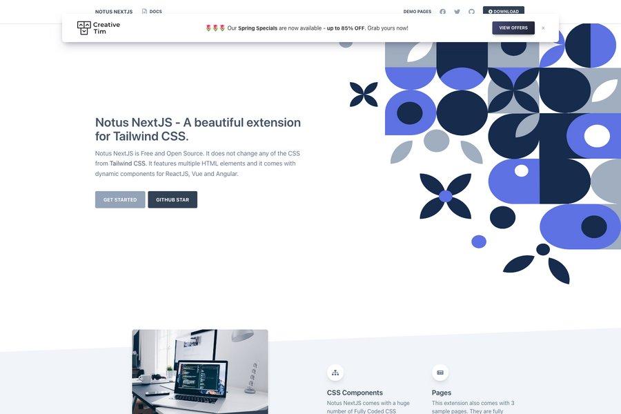 free tailwind and nextjs template