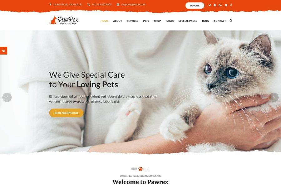 pawrex pet adaption ngo website template
