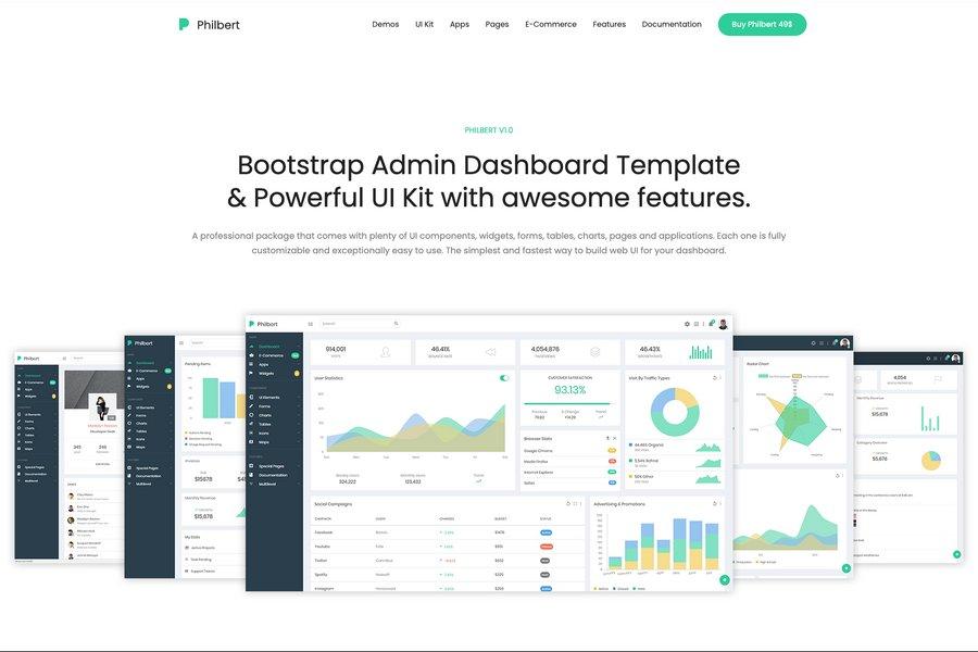 philbert bootstrap e commerce admin dashboard template and ui kit