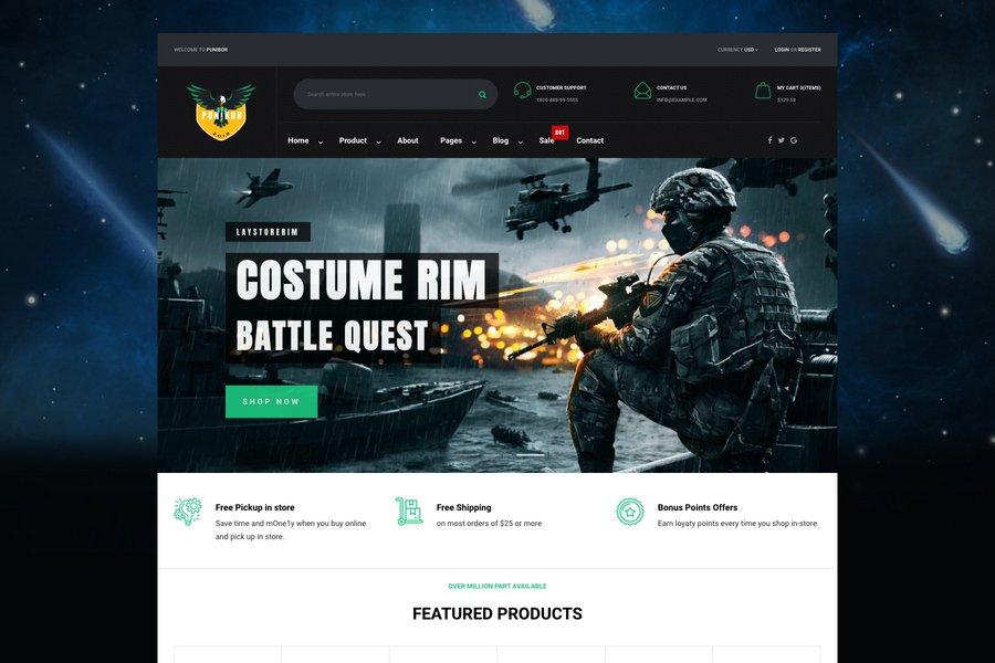 Punibor - Online Video Game Shopping Website Theme