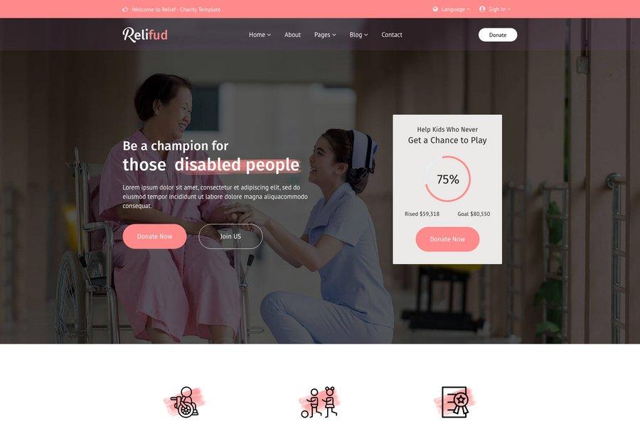 reliFund health ngo website template