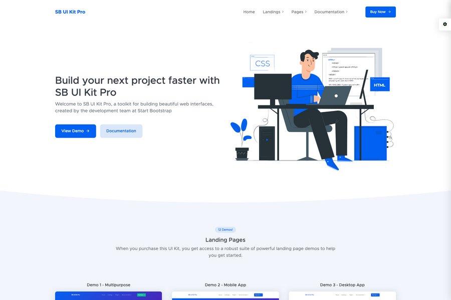 angular bootstrap landing page template