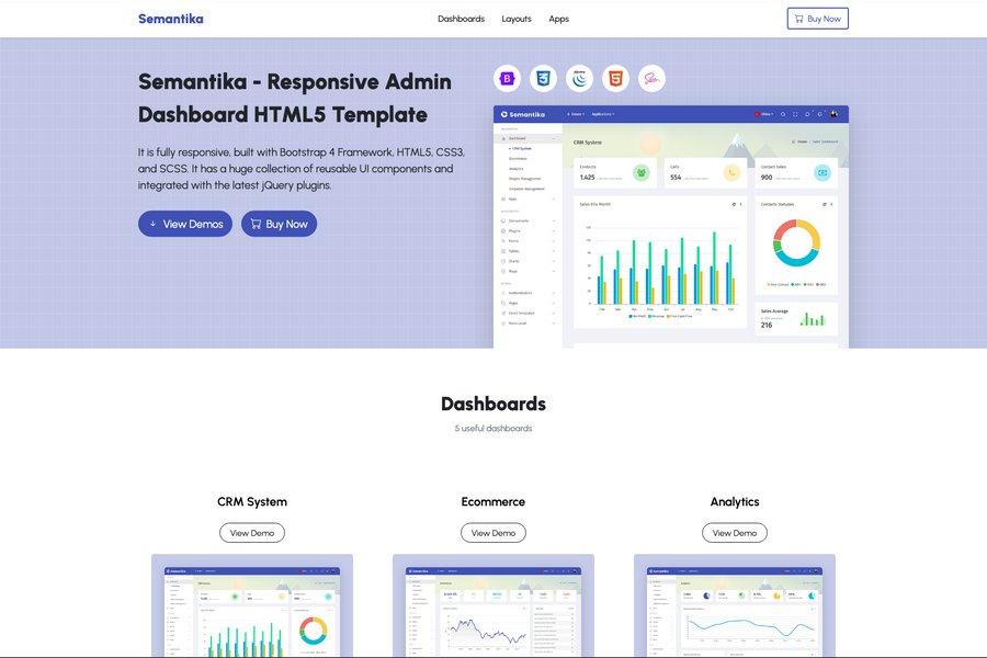 Semantika - Responsive Admin Dashboard Template