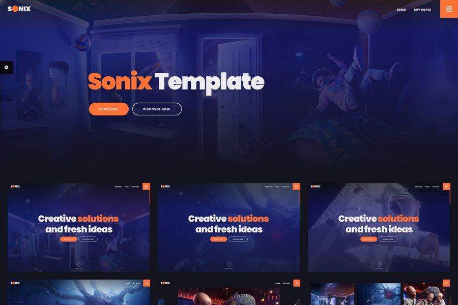 sonix responsive portfolio template