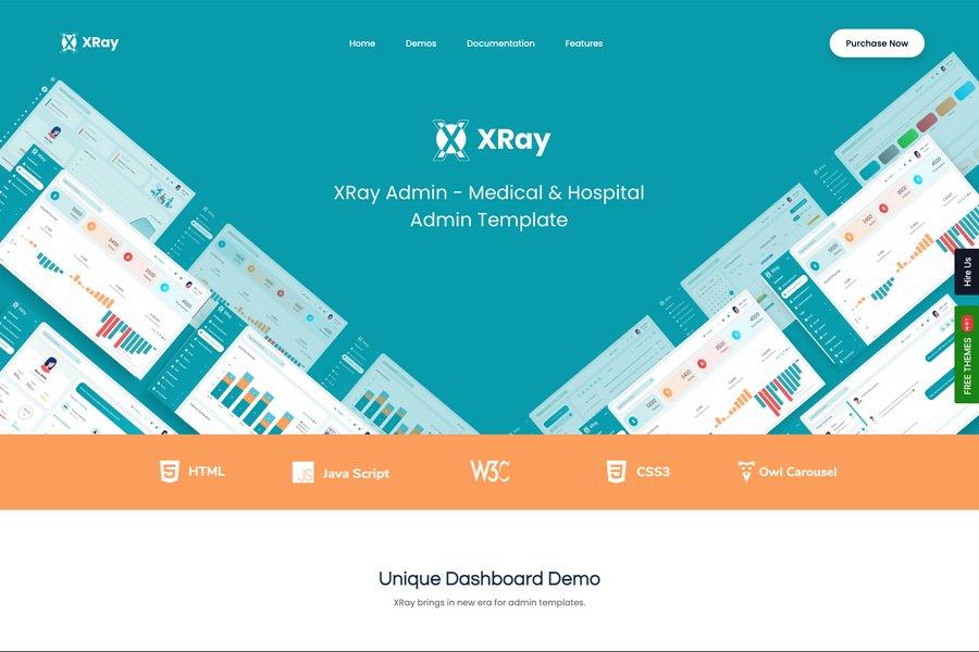 XRay - Medical and Hospital admin Dashboard Template
