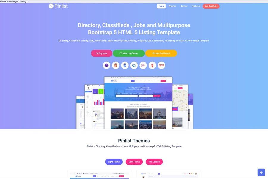 pinlist html education website template